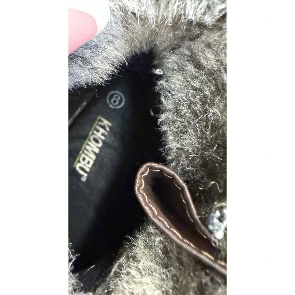Khombu‎ Brown Faux Fur Suede Leather Lisa All Weather Snow Boots Size 8